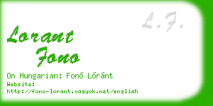 lorant fono business card